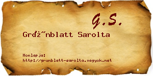Grünblatt Sarolta névjegykártya